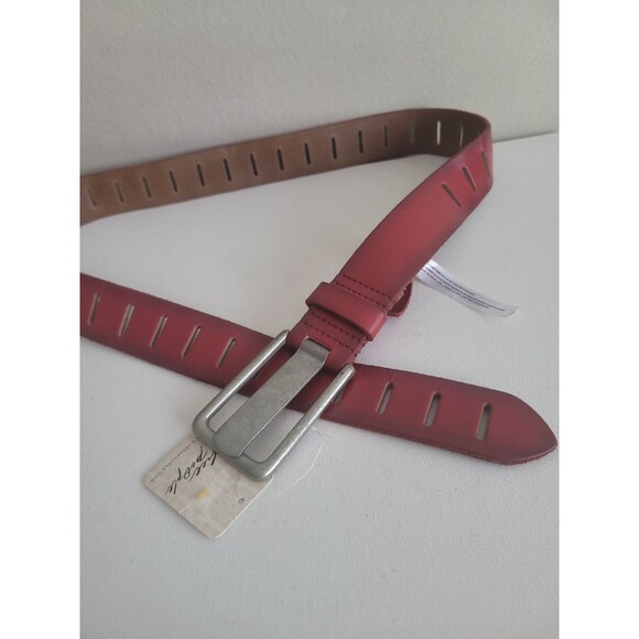 Free People Red Leather Grunge Belt Sz M/L main image 5